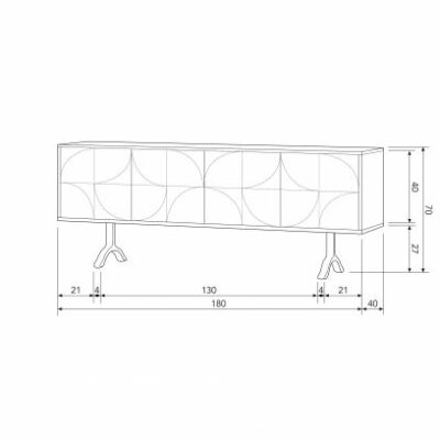 Draw dressoir Mango hout walnoot - Afbeelding 6