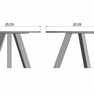 Woood Rhonda eettafel Blacknight FSC 129 cm - Afbeelding 3