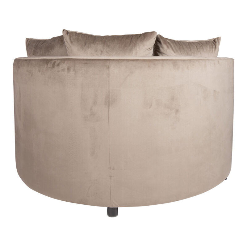 PTMD Fayen velvet sand halfround fauteuil - Afbeelding 3