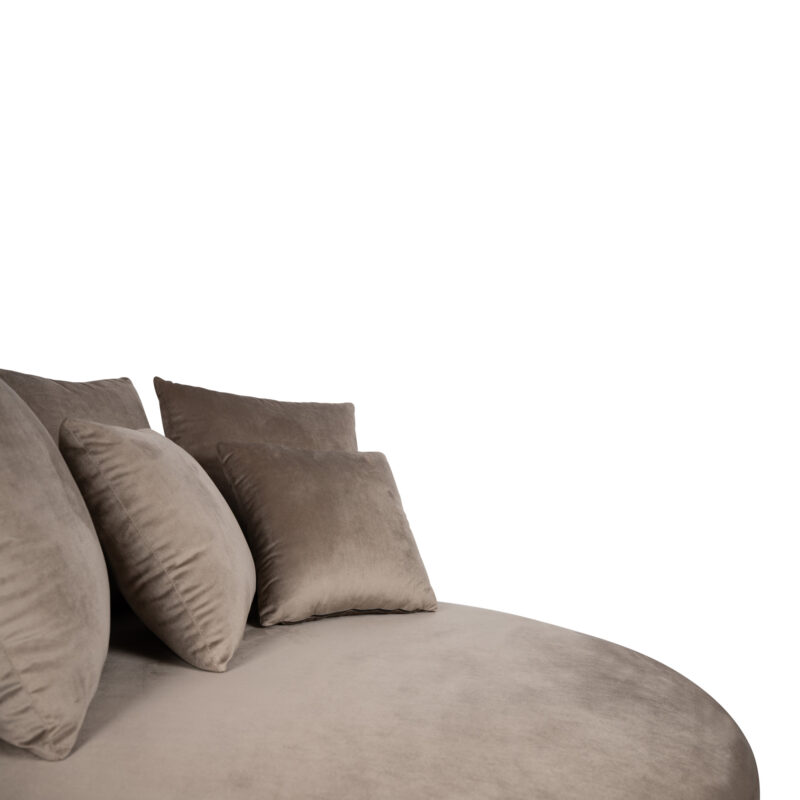 PTMD Fayen velvet sand halfround fauteuil - Afbeelding 4