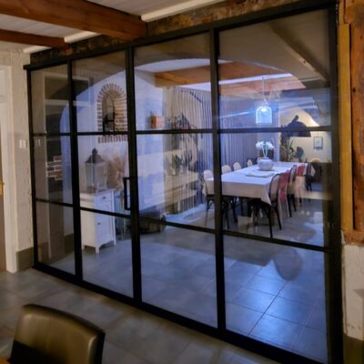 Staallook schuifwand met 4 deuren in het wit, zwart of inox vanaf - Afbeelding 10