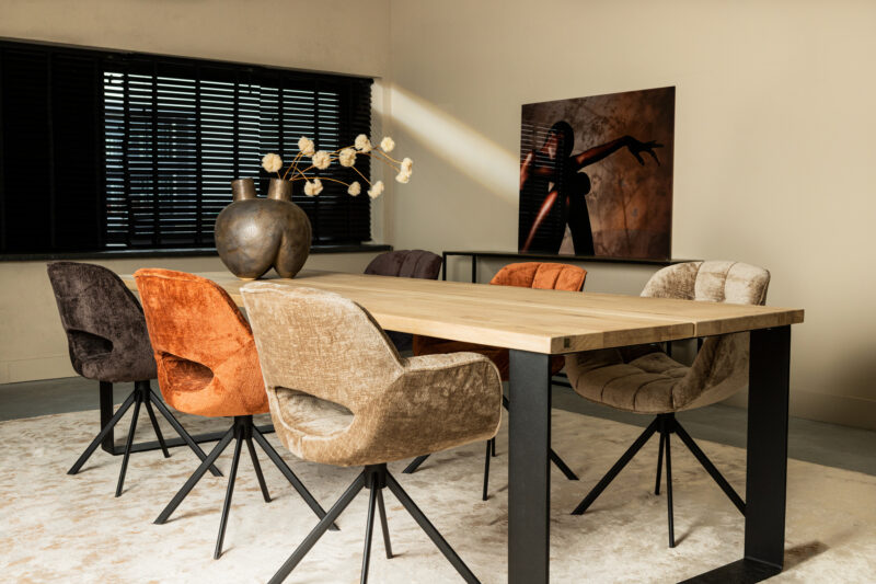 PTMD Link dining chair with metal legs Leverbaar in 3 kleuren - Afbeelding 2
