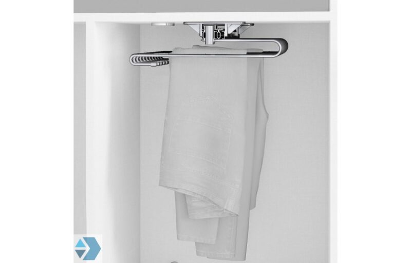 Uittrekbaar pantalonrek voor 11 stuks in chroom