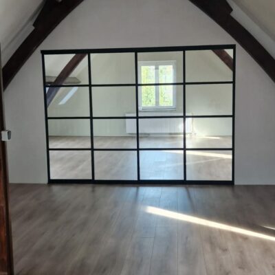 Staallook schuifwand met 4 deuren in het wit, zwart of inox vanaf - Afbeelding 8
