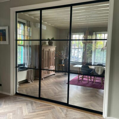 Staallook schuifwand met 3 deuren in het wit of zwart vanaf - Afbeelding 3