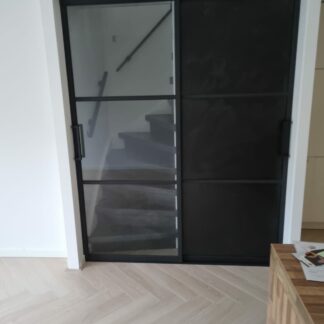 Staallook schuifwand dubbel combinatie