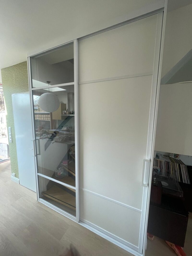 Staallook schuifwand met 2 deuren in zwart, wit of inox - Afbeelding 20