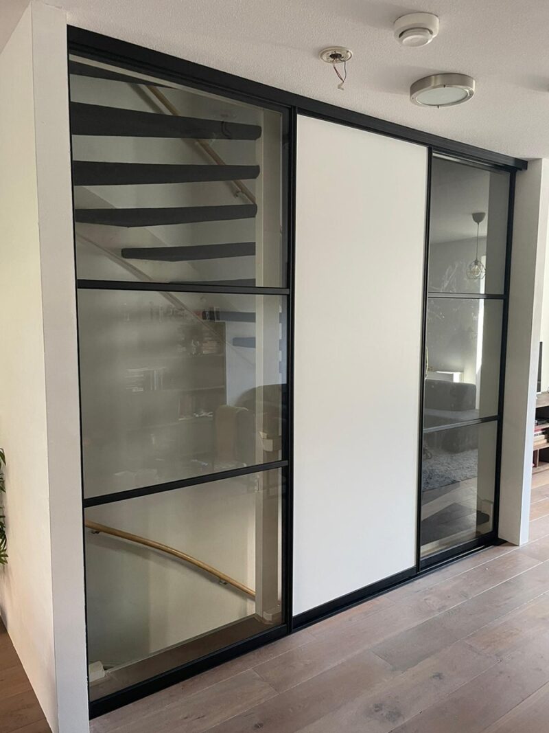 Staallook Schuifwand strak 3 deuren combinatie type deuren vanaf - Afbeelding 4