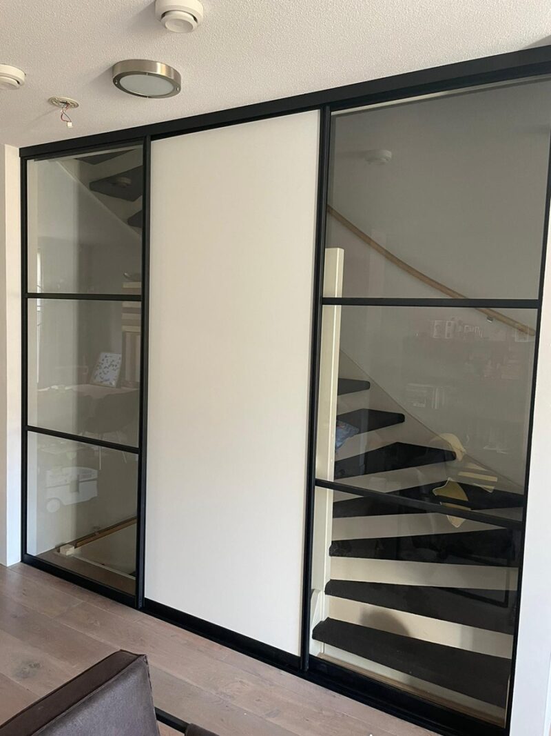 Staallook Schuifwand strak 3 deuren combinatie type deuren vanaf - Afbeelding 2