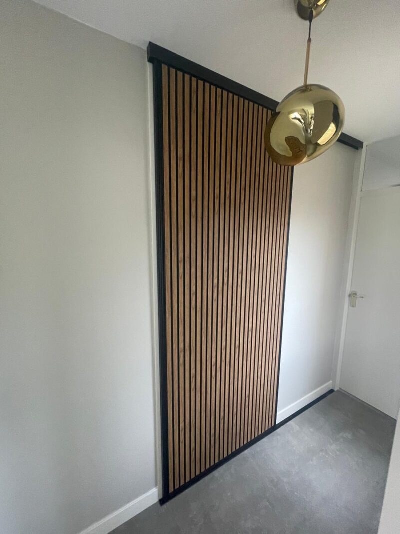 Schuifdeur voorzien van Lamelio wandpanelen vanaf