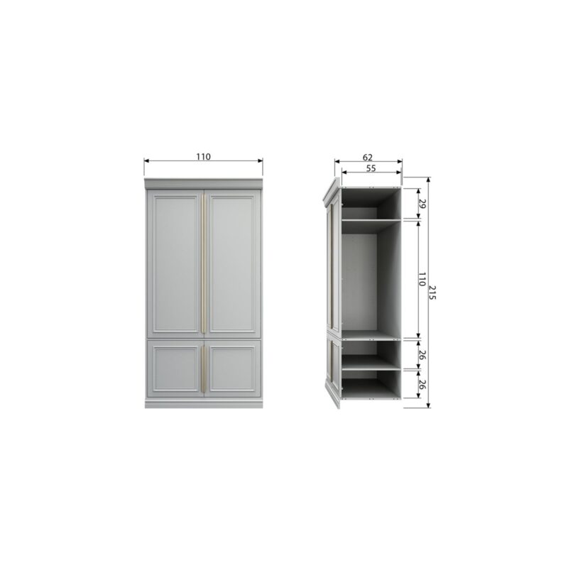 Organize kast 62 cm grenen mist - Afbeelding 4