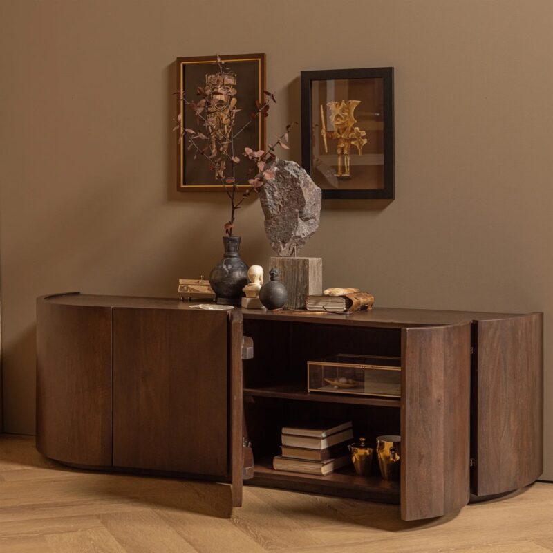 SENSE DRESSOIR 4-DEURS MANGO HOUT WALNOOT - Afbeelding 5