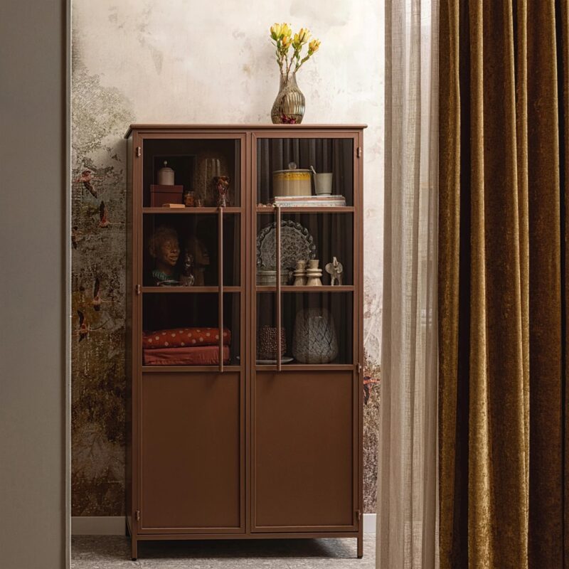 EXHIBIT VITRINEKAST METAAL TAN - Afbeelding 5