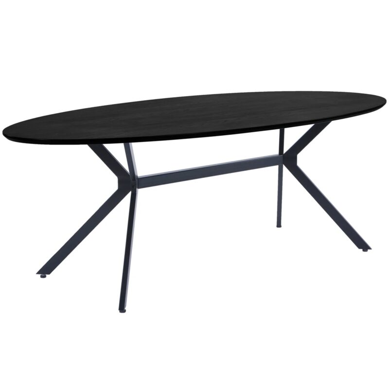 Bruno eettafel ovaal mdf zwart 220x100 cm