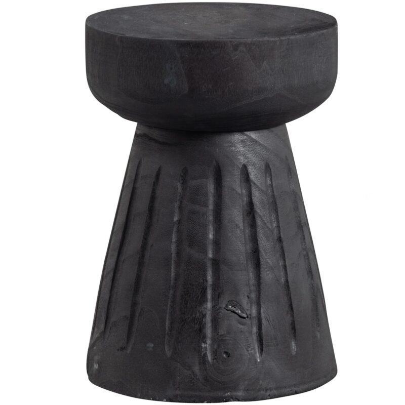 Borre kruk hout zwart 40xØ28CM