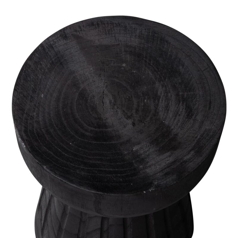 Borre kruk hout zwart 40xØ28CM - Afbeelding 4