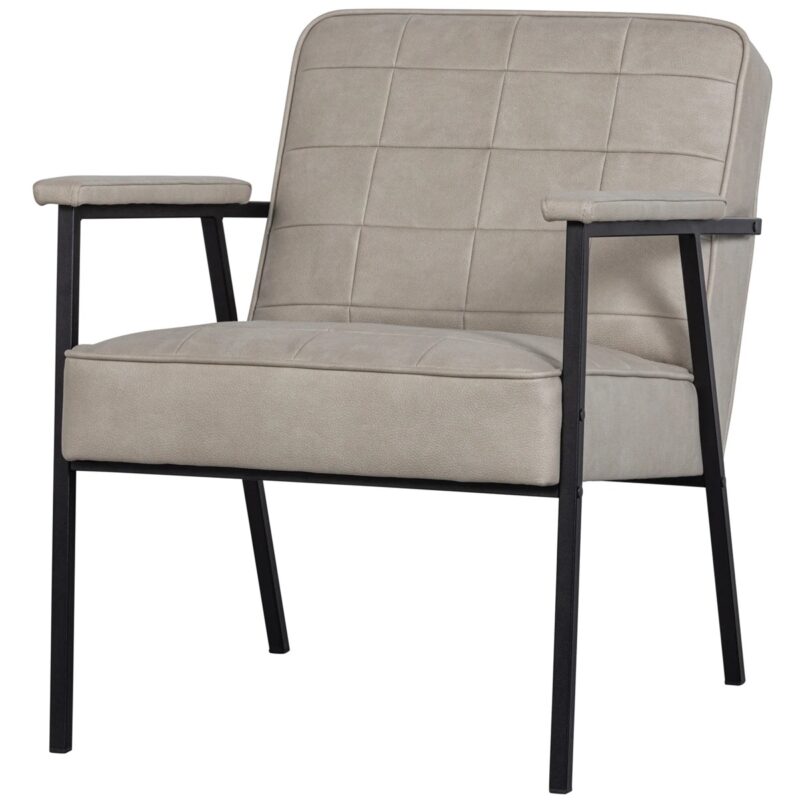 Patchwork fauteuil leerlook naturel