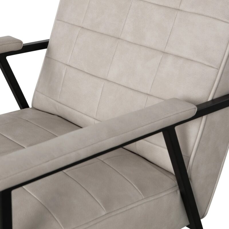 Patchwork fauteuil leerlook naturel - Afbeelding 4