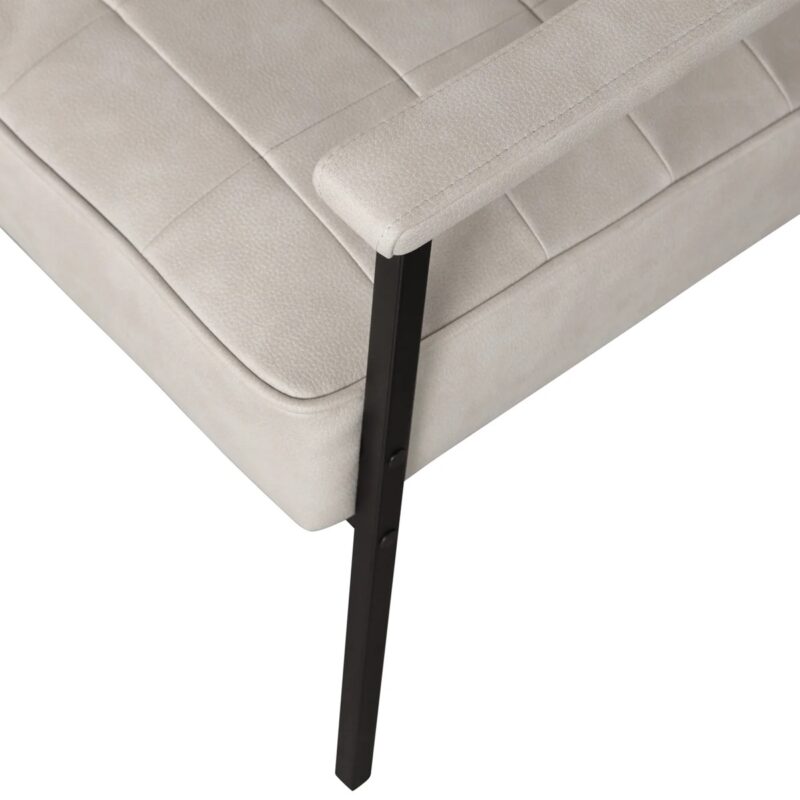 Patchwork fauteuil leerlook naturel - Afbeelding 5