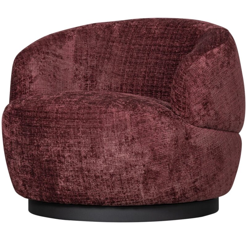 Woolly draaifauteuil chenille aubergine