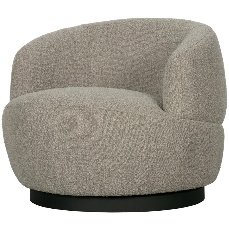 Woolly draaifauteuil bouclé naturel gemeleerd