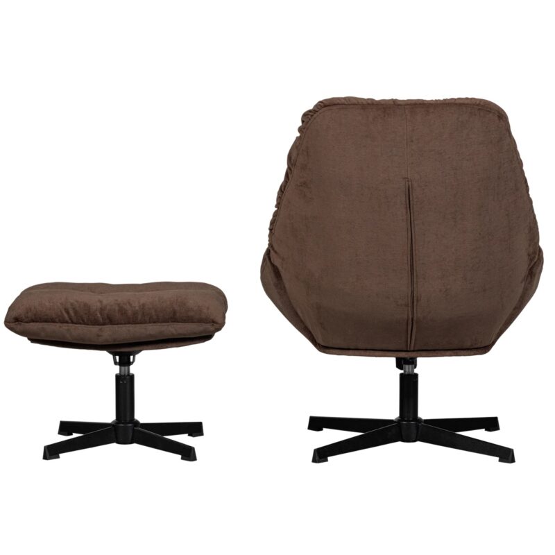Yaro draaibare fauteuil met hocker Espresso - Afbeelding 2
