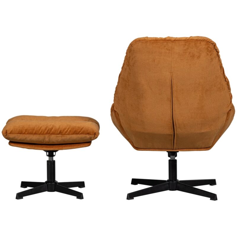 Yaro draaibare fauteuil met hocker Ginger - Afbeelding 2
