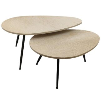Veria set of 2 coffeetables beige marble