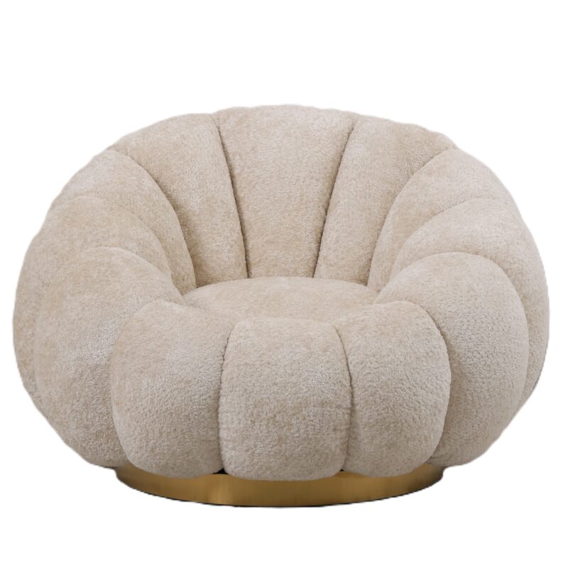 PTMD Daisy fauteuil Cream Euphoria 2 gold base