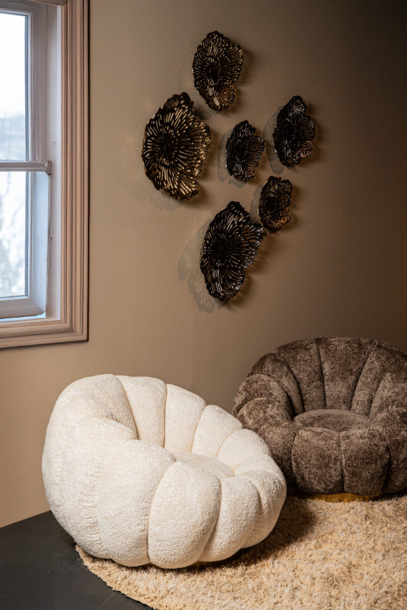 PTMD Daisy fauteuil Cream Euphoria 2 gold base - Afbeelding 4
