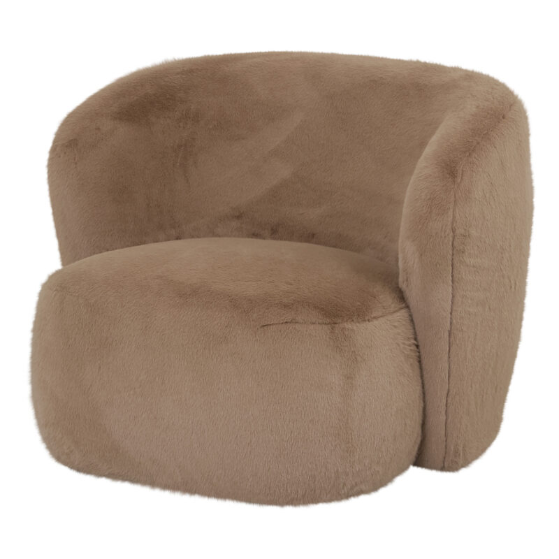 PTMD Aphrodite Mocca fauteuil fur - Afbeelding 2