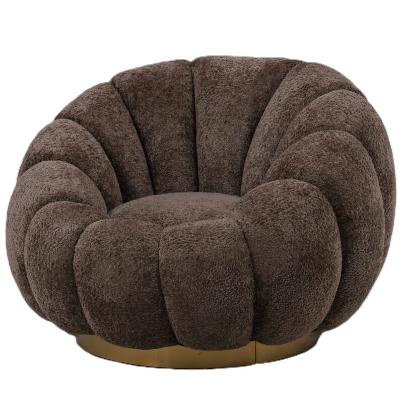 PTMD Daisy fauteuil Antelope Euphoria 6 gold base - Afbeelding 6