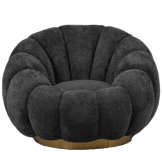 PTMD Daisy fauteuil Anthracite Euphoria 21 gold base