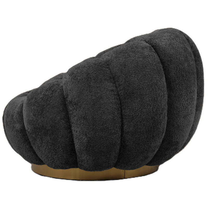 PTMD Daisy fauteuil Anthracite Euphoria 21 gold base - Afbeelding 3