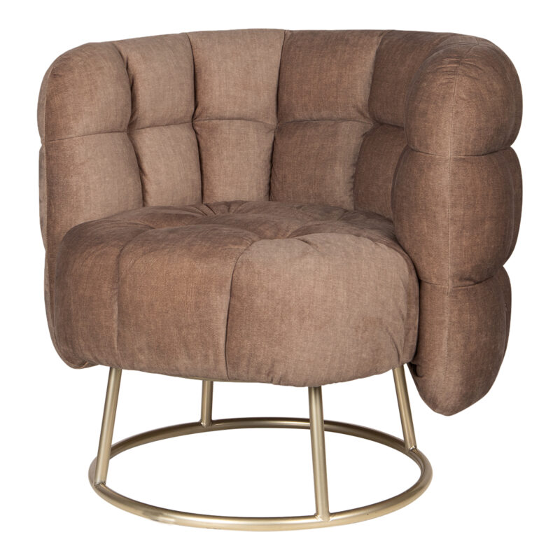 PTMD Fluffy fauteuil vogue 3 antelope gold base - Afbeelding 4