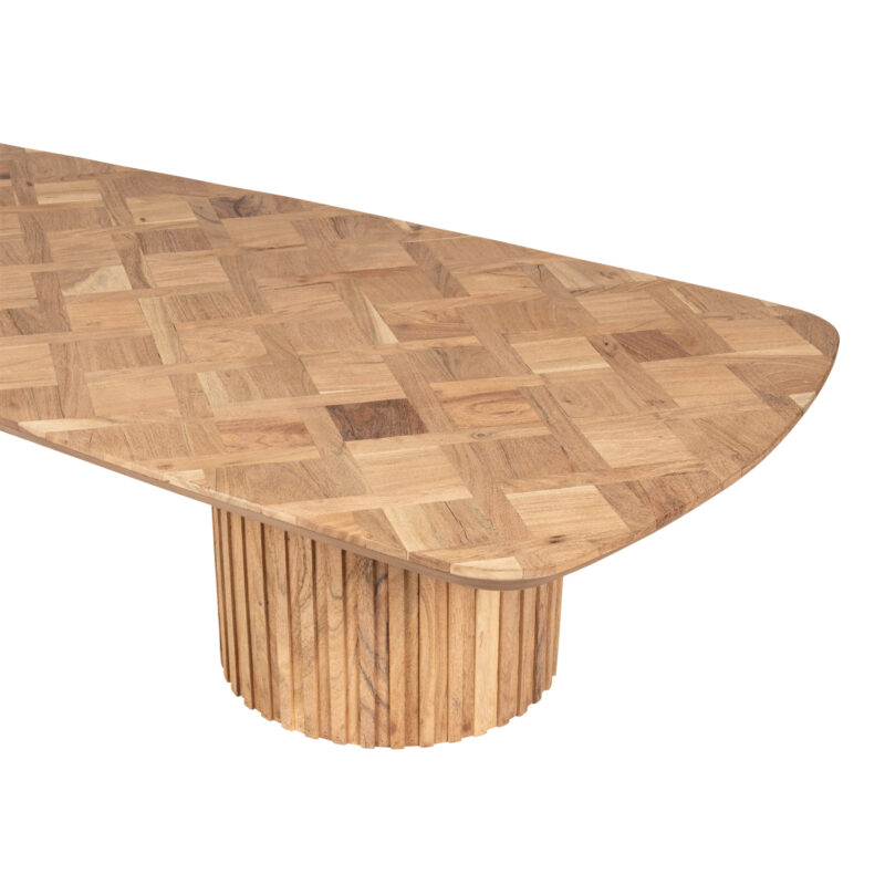 Fieron Natural wooden coffee table double rnd base - Afbeelding 6