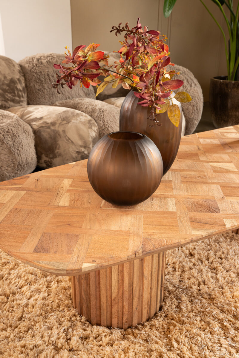 Fieron Natural wooden coffee table double rnd base - Afbeelding 2