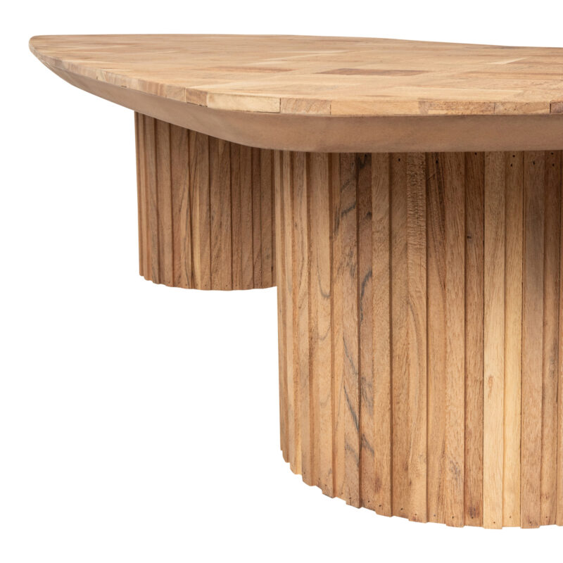 Fieron Natural wooden coffee table double rnd base - Afbeelding 5