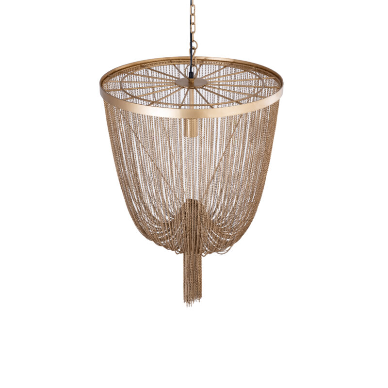 PTMD Solan Gold iron chains round hanging lamp S - Afbeelding 4