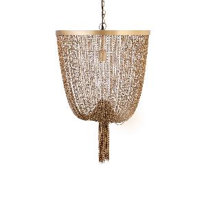PTMD Solan Gold iron chains round hanging lamp S