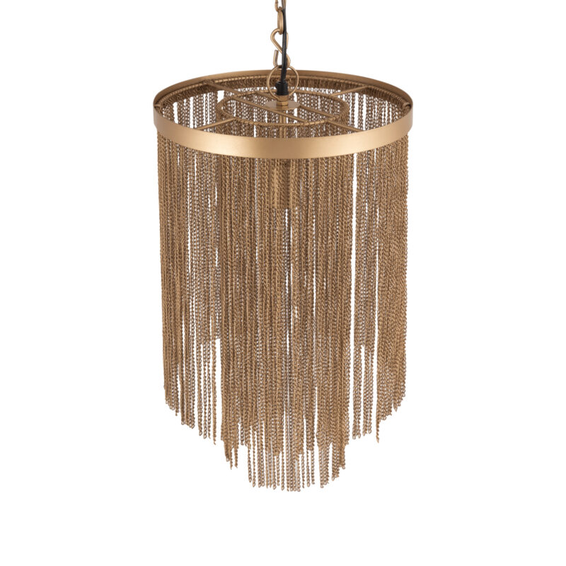 PTMD Brenton Gold iron chains round hanging lamp L bovenkant