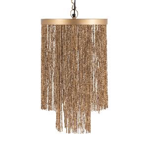 PTMD Brenton Gold iron chains round hanging lamp L