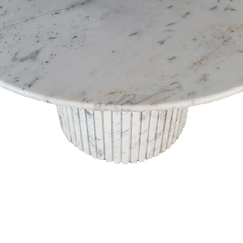 PTMD Neelim White Marble eettafel rond 122 cm - Afbeelding 2