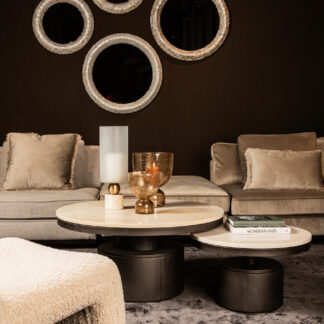 PTMD Bregt coffeetable beige rond 90 cm