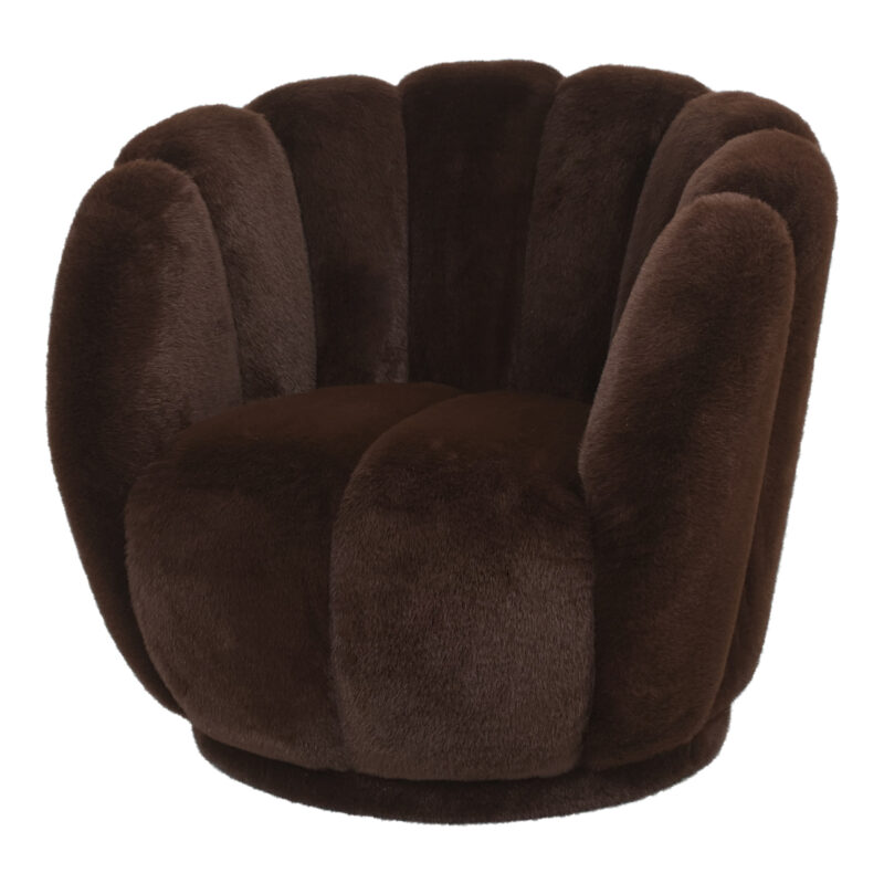 PTMD Furia Darkbrown fauteuil fur - Afbeelding 3