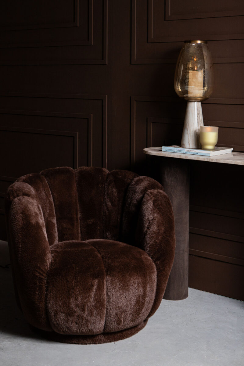 PTMD Furia Darkbrown fauteuil fur