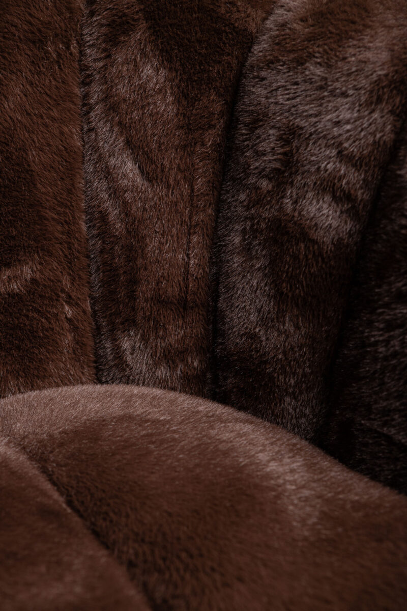 PTMD Furia Darkbrown fauteuil fur - Afbeelding 6