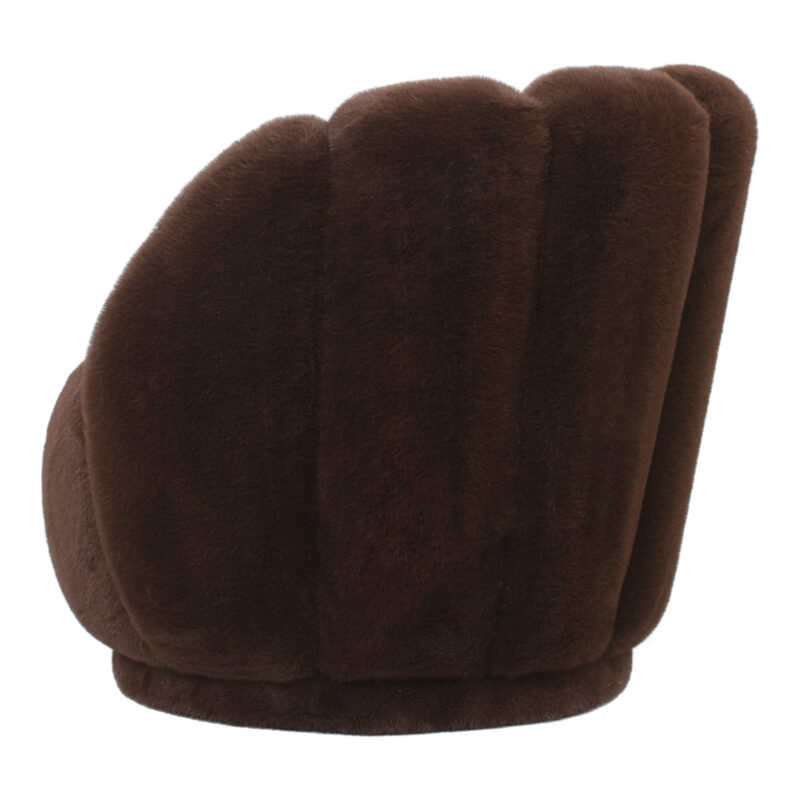 PTMD Furia Darkbrown fauteuil fur - Afbeelding 4