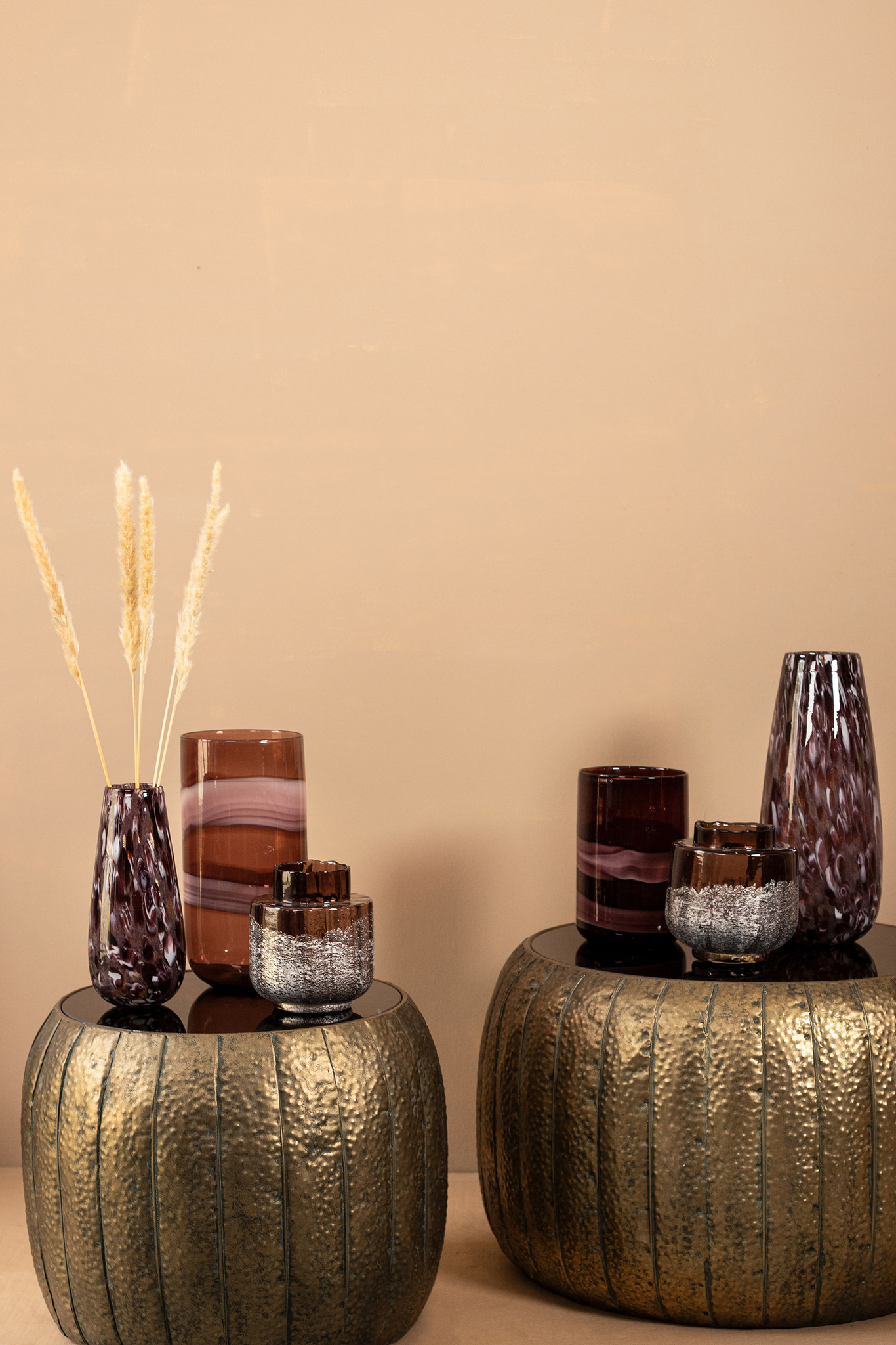 Gindora Purple glass vaas 18,5x18,5x42 cm - Afbeelding 4