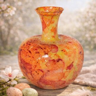 Vaas mosaic geel rood 29x29x34 cm